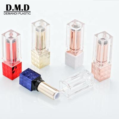 China Cosmetics low MOQ wholesale 12.1mm square empty lipstick tube of private logo for sale