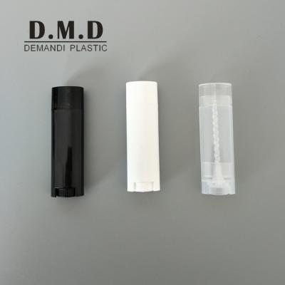 China Wholesale Cosmetic Packaging Empty Clear Translucent Black White Oval Tube Container 4.5gram Lip Balm Tube Container for sale