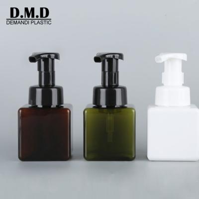 China Manufacturer Empty Clear Plastic Square Foaming Soap 250ml 300ml 450ml 500ml Soap Bottles With Pump for sale