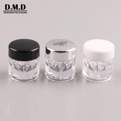 China Cosmetic 1ml 2grams 1grams 3ml mini small transparent diamond fancy powder empty sifter jar for pigment glitter for sale