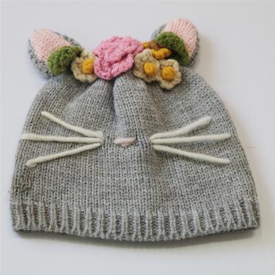 China JOINT Factory OEM Lovely Baby Knit Beanie Hat With Two Ears for sale