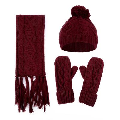 China Soft Soft Feeling New Knit Pattern Design Popular Winter Gloves And Scarf For Women for sale