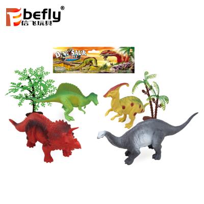 China Plastic Promotion 4 Kinds Figure Set Dinosaur Toys With Tree for sale