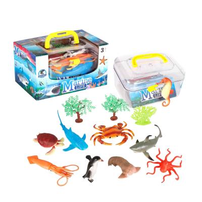 China Plastic Promotion Storage Box Packing Sea Creature Small Marine Animal Toys for sale