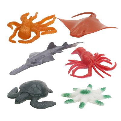 China Promotion Deep Ocean Figure 6pcs Sea Animal Solid Plastic Model Toy for sale