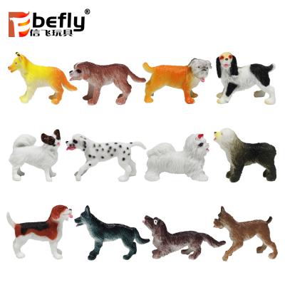 China Plastic Promotion Figure Animal Toy Small Dog Figurines For Kids Game for sale