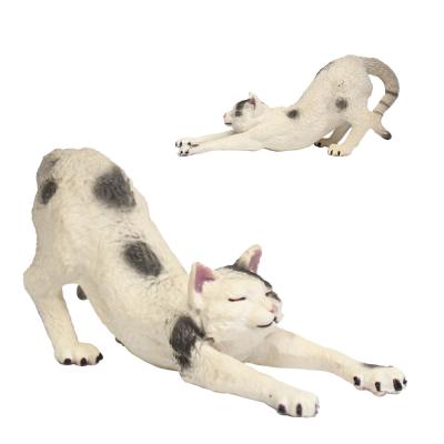 China High Simulation Realistic Animal Model Home Toy Mini Decoration PVC Solid Plastic Cat Figure for sale