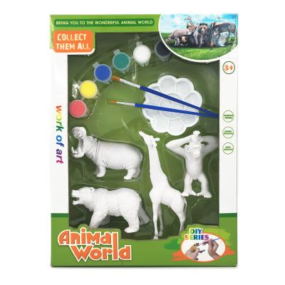 China Promotion 15cm figure wild animal washable paint set diy smart toy for 2020 kids indoor play for sale