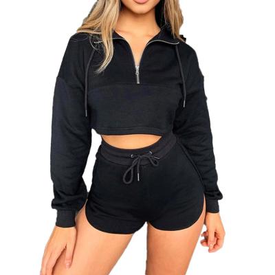 China TY21032 new fashion hot sale casual cropped style hoodie and cropped style pant suit two-piece sets for women for sale