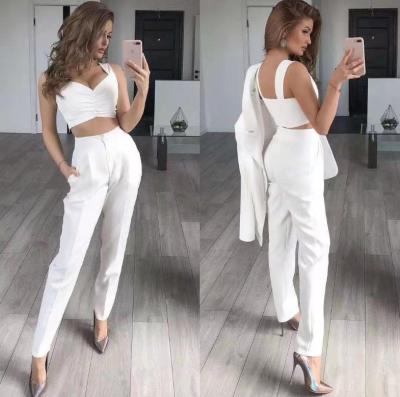 China New Arrival Straight Pants QUICK DRY Knitting Pants Spring Office Lady High--High Waist Women's Culture Women's Suits Sets for sale