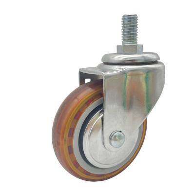 China Other 4 Inch Available PU Stem Caster Swivel Skateboard Transparent Tread-on-Core Standard Solid Wheels for sale