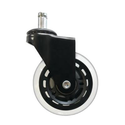 China Factory Price Hot Sale Office Chair Wear Resistant Caster Wheels 3 Inch PU Furniture Transparent Casters Wheel For Leg for sale