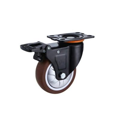 China Furniture Casters Office Chair Wear Resistant Caster Wheels 5 Inch TPR Brake Caster Medium Duty Wheels for sale