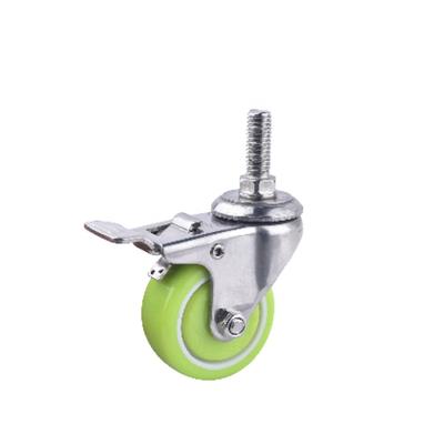 China Cheap Price Wear Resistant Office Chair Caster Wheels 2 Inch Stainless Steel Screw PU Caster Wheels With Brake for sale