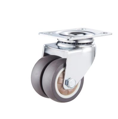 China Other High Quality Wholesale Low Noise TPR Dish Double Wheel Furniture Caster Wheel for sale