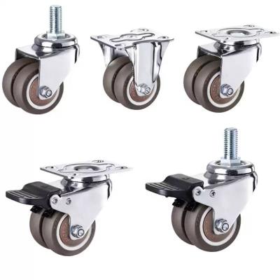 China Other High Quality Wholesale Low Noise TPR Double Wheel Furniture Caster Wheel for sale