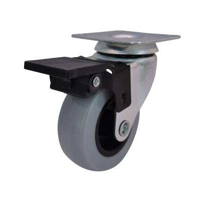 China Other Custom Wheel With Brake 2 Inch Gray PU Caster Wheel for sale