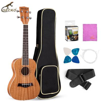 China Wholesale mahogany ukulele 23 inch diy concert solid wood handmade ukulele for sale