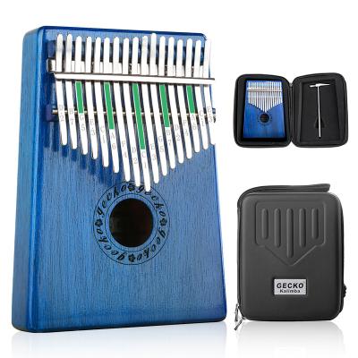 China Blue Musical Instrument 17Keys Kalimba Exquisite Gecko Kalimba Parts Thumb Piano for sale