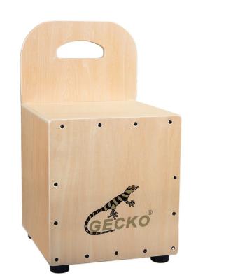 China Exquisite Gecko Percussion Instrument Drum Box Top Wooden Cajon With Backrest for sale