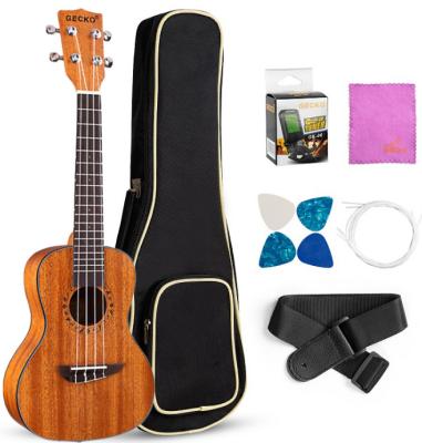 China OEM Exquisite Musical Instrument Wholesale 26 Inch Soprano Ukulele Professional Handmade Mahogany Tenor for sale