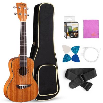 China Exquisite brand gecko guitar practice mahogany piano 26 inch small tenor ukulele for sale