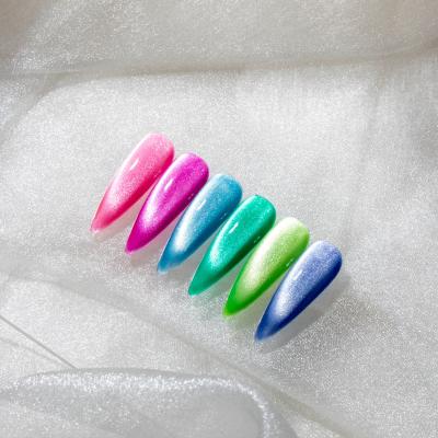 China 2021 Caixuan New Arrival Neon Ripple Rainbow Effect Cat Eye Gel Polish 15ml or 1kg Bulk Cat Eye Gel Diamond Crystal for sale