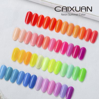 China New Summer Long Lasting Neon Color UV Gel Polish Soak Off Led Nail Gel 48 UV Colors for sale