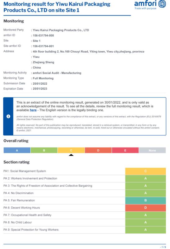 BSCI - Yiwu Kaixu International Trading Co., Ltd.