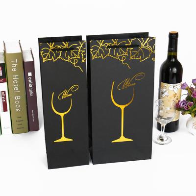 China Recyclable Luxury Hot Wine Bag Specialty Aluminum Foil Wine Black Paper Bags for sale