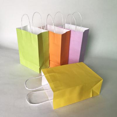 China Small Printing Recyclable Paper Bag With Handle Custom Logo Kraft Paper Bag For Cosmetic for sale