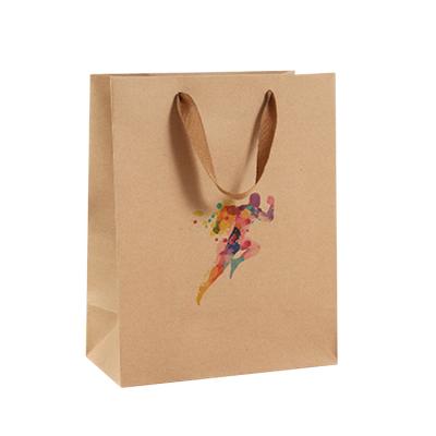 China Recyclable Paper Bags Logo Kraft Brown Paper Bag Custom Hot Stamping Brown Kraft Paper Factory Wholesale for sale