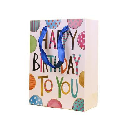 China Wholesale Recyclable Recyclable Gift Bag Small Kraft Paper Bag For Happy Birthday Gift Bags for sale