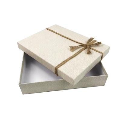 China Luxury Recycled Gift Box Logo Rigid Cardboard Gift Box Materials Custom Bowknot Packaging With Lid for sale