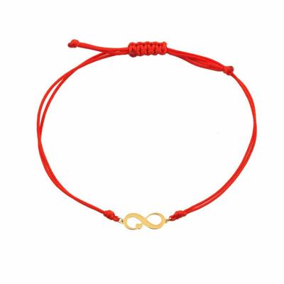 China Colorful Adjustable Custom Infinity Symbol Bracelet Lead Bangle Infinity Symbol Babyfeet Star Heart Clover Foot Charm Rope String Women Jewelry for sale