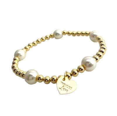 China Nature CLASSIC Baroque Stone Jewelry Freshwater Adjustable Beads Charm Real Pearl Tiny Gold Stainless Steel PVD Elastic Beaded Bracelet for sale