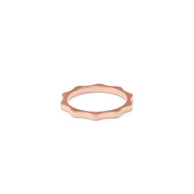 China CLASSIC Minimal Elegant Rose Gold Plated Modern Shape Bamboo Ring Stainless Steel Jewelry Custom Engraved Women Ring For Women for sale