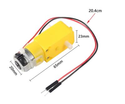 China Yellow Wide Range DC3-6V DC Motor TT Motor with Reduction Box Double Shaft 1:48 for diy smart toys arduino car gear motor for sale