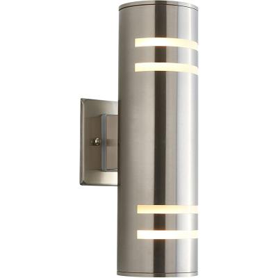 China Yard 220V voltage stainless steel wall light outdoor outdoor e27 cylinder wall sconce down led light for sale