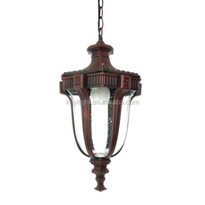 China Unborn Garden Contemporary Porch Lantern Lamp Hanging Fixture e27 Chain Light Dusk Outdoor Pendant Light for sale