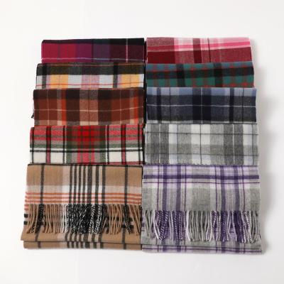 China Long SENYU Wholesale Winter Wool Stripe Grid Scarf Fashion Women's Children Soft Scarf Shawl Customization for sale