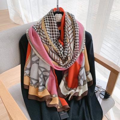 China Polyester SENYU Brand New Cotton and Linen Feel Silk Scarves 180*85 Crimping Long Scarves Silk for Women Ladies Silk Scarf Wholesale for sale