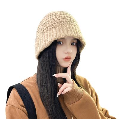 China Fashion\comfortable\durable New Knitt Sweet color Bucket Hats Fashion Female Winter Acrylic Caps Warm Protection Tie Dye Beanie Hat Drop Shipping for sale