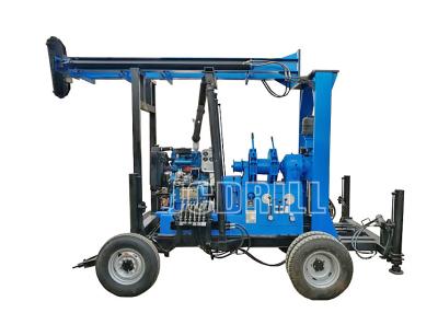 China Trailer Base One Man Well Drilling Rig Driven By Diesel Engine 400m Depth for sale