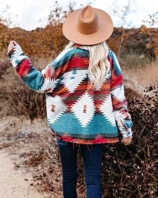 China Retro Flannel Shirt Jacket Waterproof Aztec Coat Women Aztec Clothings Women Shacket for sale