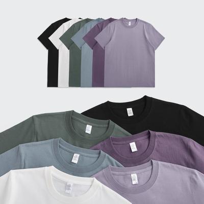 China Breathable High Quality Heavy Empty Cotton Plain Style Fashion 100% Basic Street Wear T-shirts Round Neck Men T-shirt Wholesale for sale