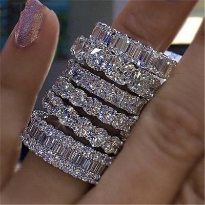 China Square Wish Diamond Ring Fashion Ladies Peach Heart Wedding Rings Nickel Free Hot Selling Full Diamond for sale