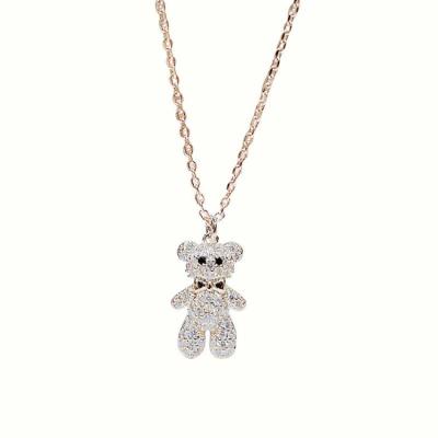 China Other simple bone chain Teddy Bear Necklace Female Fashion accessories and cute jewelry necklace for sale