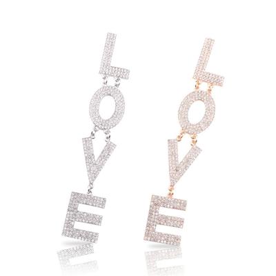 China Long Chain Nickel Free Love Claw Letter Earrings 925 Silver Needles 2021 New GeometricJewelry Simple Stud Earrings for sale