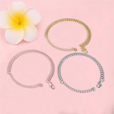 China Rose Gold And Gold Fashionable Jewelry Simple Titanium Steel Anklet Popular Trendy Footwear Anklet Chain for sale